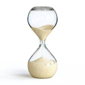 sablier transparent au sable beige