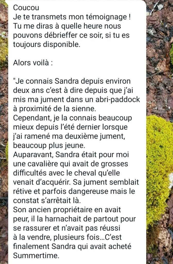 Témoignage Valérie travail de rééducation comportementale chez le cheval 1 sur 4